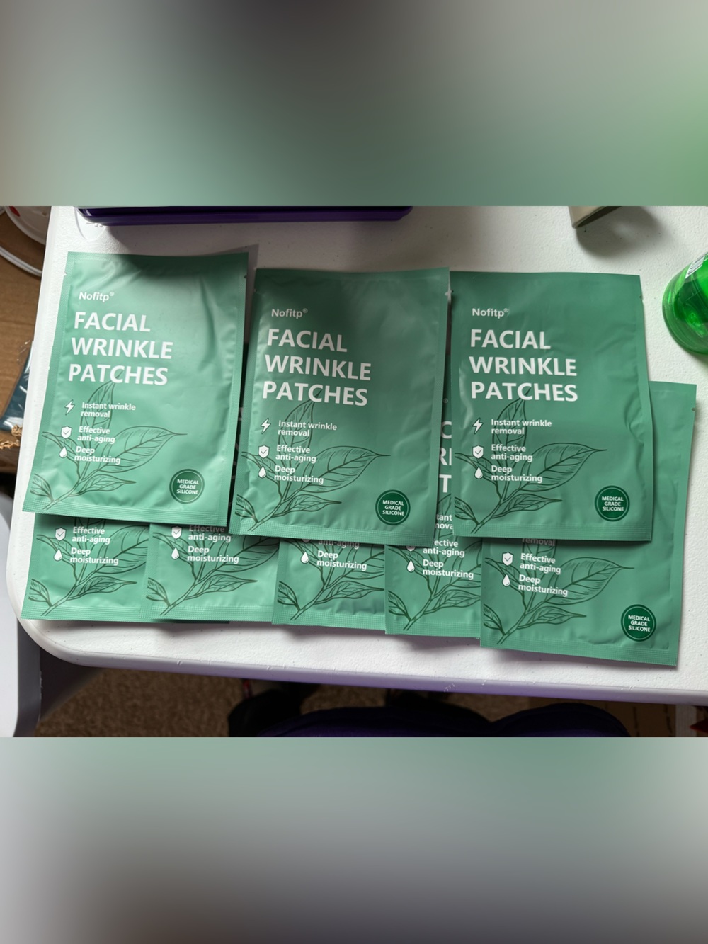 Facial Wrinkle Patches - Green-Bundle of 8